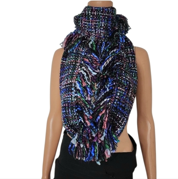 ECO BY RISING TIDE SCARF ARTISAN HAND WOVEN KNIT MULTICOLOR NWT - Picture 1 of 10